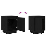 Bedside Cabinets with LED Lights 2 pcs Black 38x34x50 cm 861268