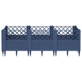 Garden Planter with Pegs Blue Grey 123.5x43.5x43.5 cm PP 368019