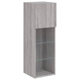 5 Piece TV Wall Units with LED Grey Sonoma Engineered Wood 3216602