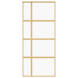 Sliding Door Gold 90x205 cm Clear ESG Glass and Aluminium 155191
