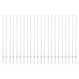 Embedded Fence Post 22 pcs Silver 200 cm Powder-Coated Steel 3335962