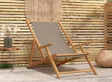 Beach Chair Taupe Solid Teak Wood 42032665