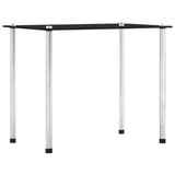 Nesting Table Set of 3 Black Tempered glass and aluminium 3 sizes 249527