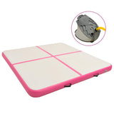 Inflatable Gymnastics Mat with Pump 200x200x15 cm PVC Pink 92697