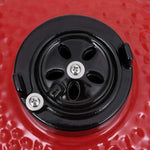 2-in-1 Kamado Barbecue Grill Smoker Ceramic 56 cm Red 316095