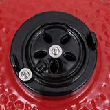 2-in-1 Kamado Barbecue Grill Smoker Ceramic 56 cm Red 316095