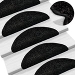 Stair Mats 15 pcs 56x17x3 cm Black Half Round 133893
