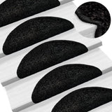 Stair Mats 15 pcs 56x17x3 cm Black Half Round 133893