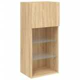 TV Cabinets with LED Lights 2 pcs Sonoma Oak 40.5x30x90 cm 837048