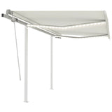 Manual Retractable Awning with LED 3.5x2.5 m Cream 3069922