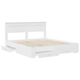 Bed Frame with Headboard White 180 x 200 cm Engineered Wood 3409958