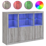 Sideboards with LED Lights 3 pcs Grey Sonoma Engineered Wood 3209112