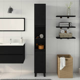 Bathroom Cabinet Black Oak 30 x 30 x 190 cm Engineered Wood 862883