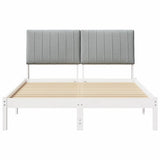 Bed Frame with Headboard White 135 x 190 cm Solid Pine Wood 878903