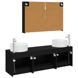 Bathroom Furniture Set 4 pcs Black Oak 3407064