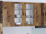Wall Glass Cabinet LUCCA Old Wood 80 x 31 x 100 cm 885163