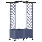 Raised Bed with Trellis and Roof Grey 125 x 40 x 144 cm PP 3423015