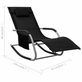 Sun Lounger Set of 2 Black and Grey Textilene Standard 310509