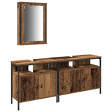 Bathroom Vanity Units with Shelf 3 pcs Brown Engineered wood 3332550