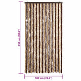 Fly Curtain Beige and Light Brown 100x230 cm Chenille 377368