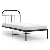 Bed Frame Black Powder-coated Steel Single Bed Frame 353628