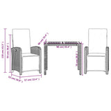 3 Piece Bistro Set with Cushions Black Poly Rattan 3212468