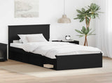 Bed Frame with Headboard Black 90 x 200 cm Engineered wood 3407932