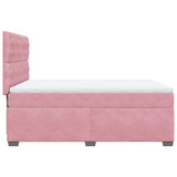 Box Spring Bed with Mattress Pink 140x190 cm Velvet 3290917
