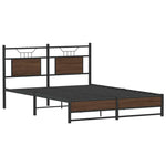Bed Frame without Mattress Brown Oak 137x190 cm Engineered Wood 4107015