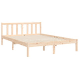 Bed Frame without Mattress Double Solid Wood Pine 3192206