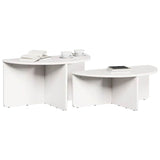 Coffee Table 2 pcs White Solid pine wood 873536