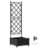 Garden Planter Black 40 x 40 x 126 cm Plastic 42002848