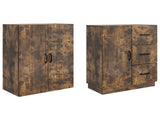 Cabinet Set 2 pcs Smoked Oak Engineered Wood 3416822