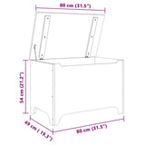 Storage Box with Lid RANA White 80x49x54 cm Solid Wood Pine 4002338