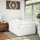 Box Spring Bed with Mattress White 120x190 cm Faux Leather 3286113