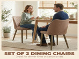 Dining Chairs Set of 2, Linen Upholstered Kitchen Chairs with Padded Seat, Curved Backrest, T3398P548733