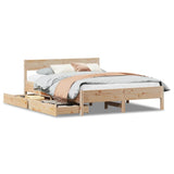 Bed Frame without Mattress 150x200 cm King Size Solid Wood Pine 3301746