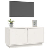 TV Cabinet White 80x35x40.5 cm Solid Wood Pine 814470