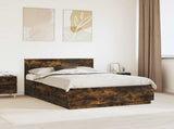 Bed Frame Smoked Oak 140 x 200 cm Engineered Wood 3408079