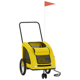 Pet Bike Trailer Yellow Oxford Fabric and Iron 93987