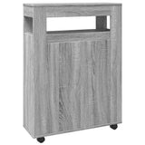 Narrow Bathroom Cabinet with Wheels Grey Sonoma Engineered Wood 855273
