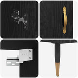 Highboard Black Oak 69.5 x 34 x 180 cm Engineered Wood 3416271