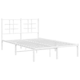 Metal Bed Frame without Mattress with Headboard White 120x190cm 355607