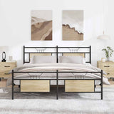 Metal Bed Frame without Mattress Sonoma Oak 180x200 cm Super King 3325098