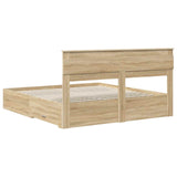 Bed Frame with Drawer Sonoma Oak 200 x 200 cm Engineered Wood 3409954