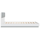 Bed Frame with LED without Mattress White 140x200 cm 3210010
