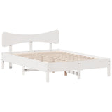 Bed Frame without Mattress White 120x190 cm Small Double Solid Wood Pine 3328251