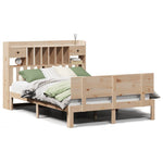 ZNTS Bookcase Bed without Mattress 140x200cm Solid Wood Pine 3322692