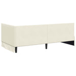 Corner Bed Frame with Headboard Cream 90 x 200 cm Velvet 42016314