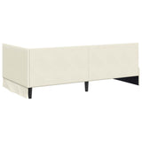Corner Bed Frame with Headboard Cream 90 x 200 cm Velvet 42016314